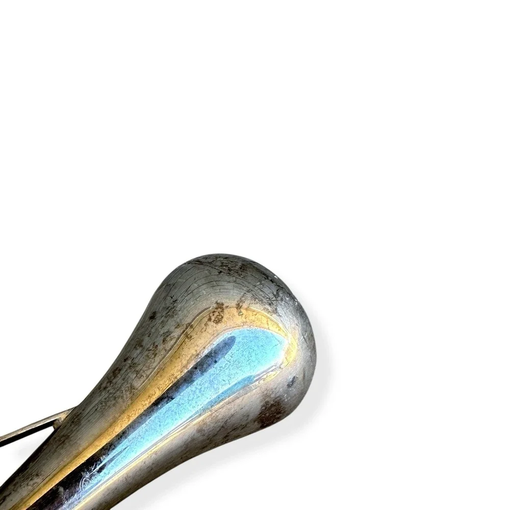 Vintage French Silver Plated Brass‎ Metal Single Bud Vase 7